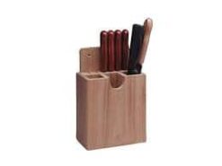 Teak Silverware Holder Knife Block